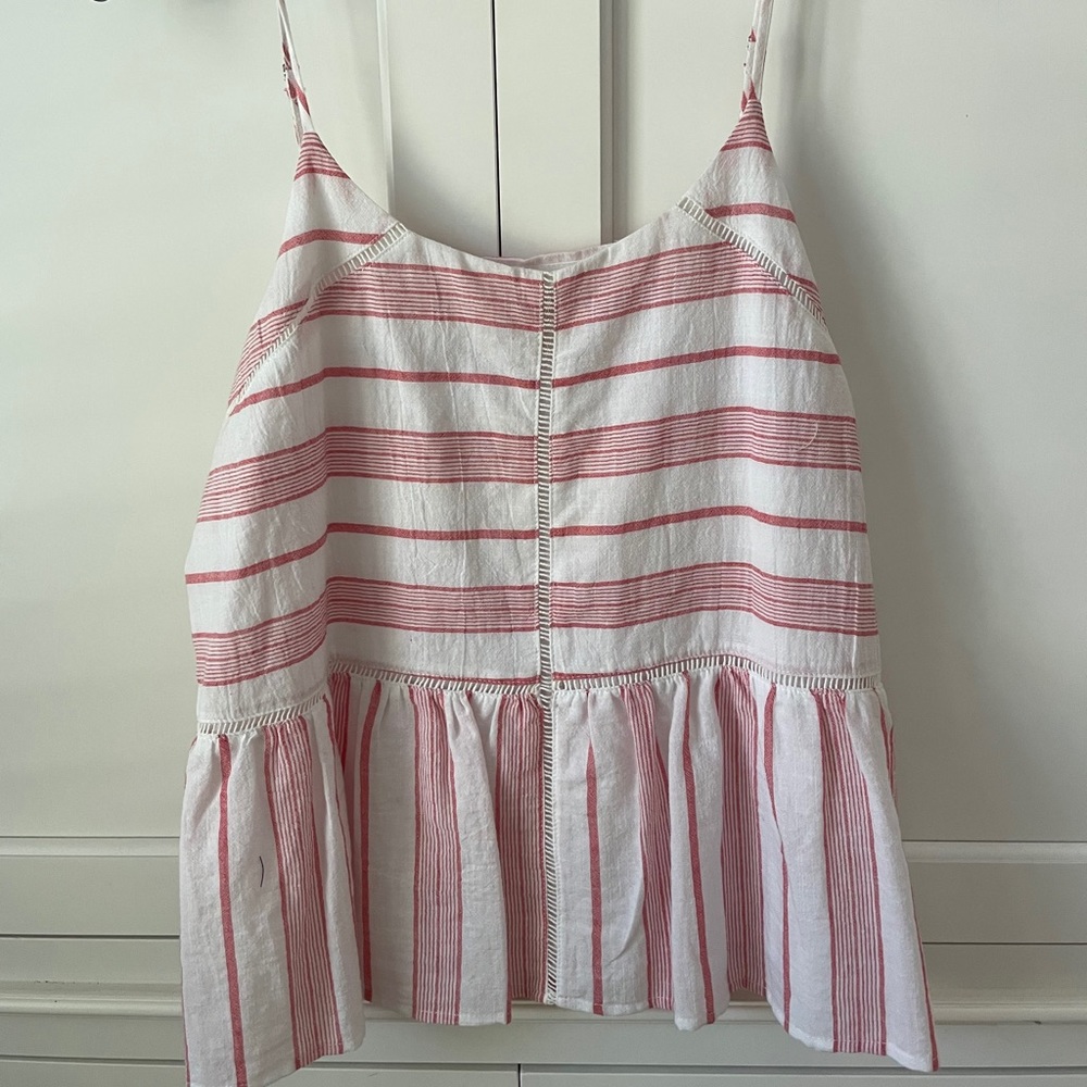 pink and white striped top